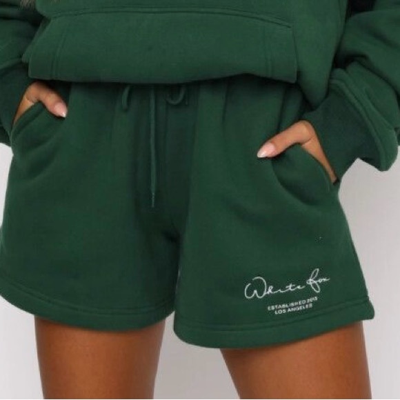 White Fox Boutique Pants - Real White Fox Boutique forest Green Drawstring Shorts